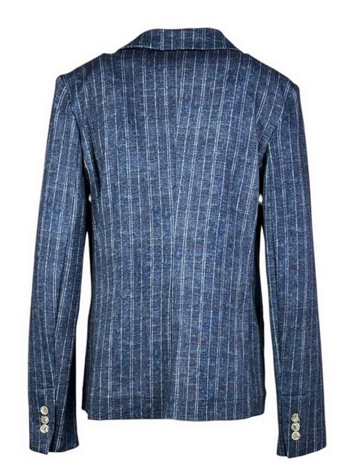 giacca donna monopetto gessata blu Good match | AB1030G79